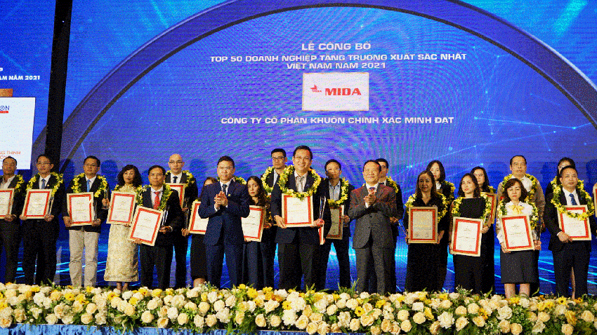 Công ty CP Khuôn Chính Xác Minh Đạt đã được vinh danh trong “Top 500 Doanh nghiệp tăng trưởng nhanh nhất Việt Nam năm 2021 và Top 50 doanh nghiệp tăng trưởng xuất sắc nhất Việt Nam.